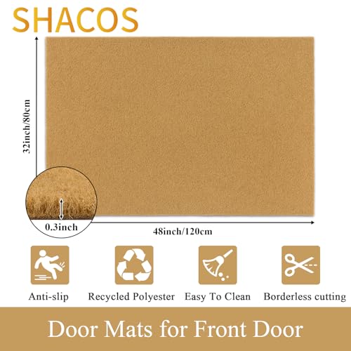 SHACOS 32x48 Artificial Coir Door Mat Indoor Outdoor | Non-Slip, Dirt Trapping, Low Pile 0.3", Welcome Doormat, Front Door Porch Entryway Patio Entrance - color: Artificial Coir, size: 32x48"