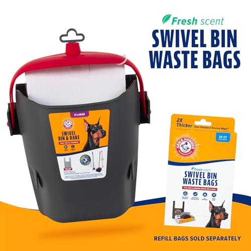 Arm & Hammer Pooper Scooper for Extra Large Dogs Heavy Duty, Outside Yard Dog Poop Scoop Pet Waste Clean Up with Bag Attachment - 2 Waste Bags Included | Includes 2 waste bags plus an attachment to hold them, keeps hands clean while picking up after pets