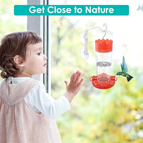 4 Pcs Heavy-Duty Window Suction Cup with Hanger, Window Mounted Wildlife, Hummingbird, Bird Feeders, Decorative Birdhouses, Wind Chimes & Plants, Strong Load-Bearing Hanging Hook（White）