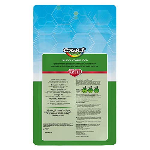 Kaytee Exact Rainbow Pet Parrot & Conure Food, 4 Pound - size: 4 Pound (Pack of 1)
