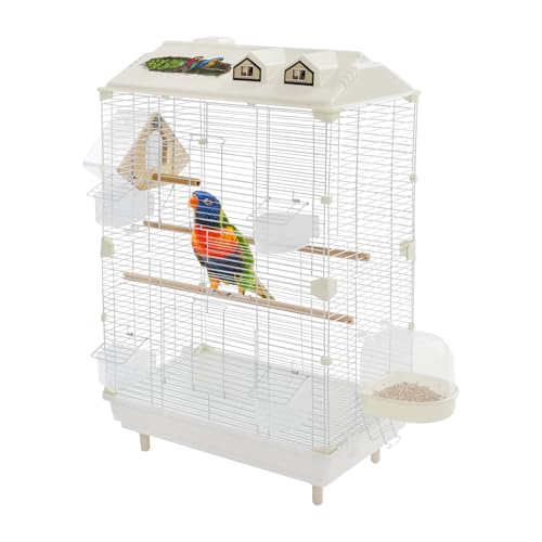 Bird Cage, 2-Tier Freestanding Flight Cage for Small Birds