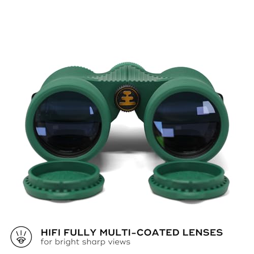 Nocs Provisions Field Issue Compact 8x42 Waterproof Binoculars, Shockproof | Fogproof, 8X Magnification, Bak4 Prism, Multi-Coated Lens, Adults & Kids, Wildlife Viewing, Bird Watching, Hunting & Hiking - color: Jade Green, size: 8x42