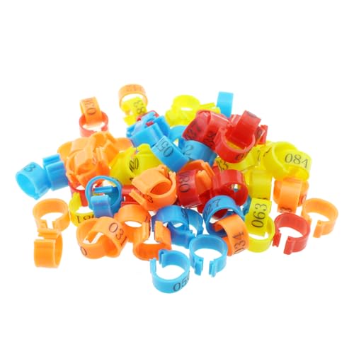 100PCS 10mm Mixed Colour Identifying Leg Band Clip Poultry Plastic Leg Band Pigeon Leg Band Ring Suitable for Bird and Poultry
