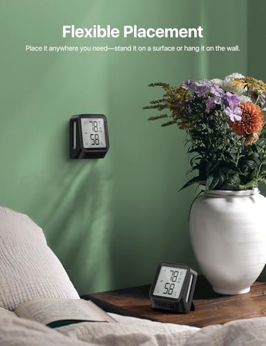 X-Sense WiFi Thermometer Indoor Hygrometer, Digital Temperature Sensor with App Notification Alerts, Temperature Humidity for Room, Data Storage Export at No Charge, 3 Sensors & 1 Base Station, Black | LCD Digital Sensors Track Temp and Humidity with App