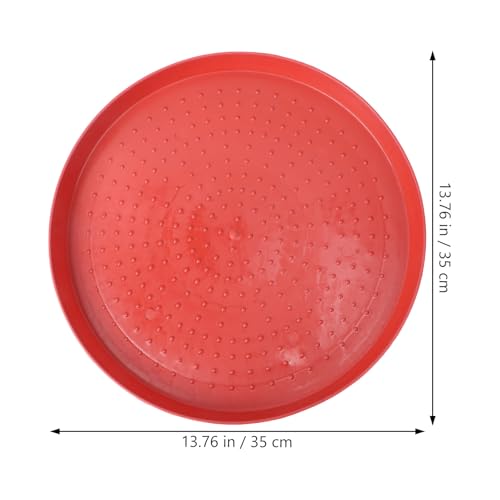 Angoily 2pcs Chick Appetizer Plate Chicken Feeder Plastic Trays Chick Feed Freeze Proof Chicken Waterer Goose Waterer Plastic Hen Feed Tray Fodder Plate Fodder Trays Poultry Feeder Red