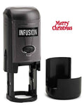 Infusion Round Teacher Stamp, Holiday, 3/4'' Self-Inking Rubber Stamp - Merry Christmas - Red Ink - color: Merry Christmas