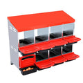 8-Hole Chicken Nesting Box with Removable Lid, Metal Chicken Coop with Roll Away Design/Easy Egg Collection/Ventilation Holes, for Chicken Coops, Duck Coops and Hens - color: Red, size: 8 holes without legs