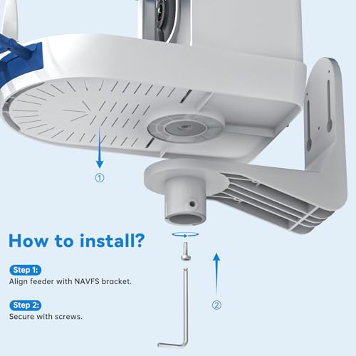 Universal Bird Feeder Mount - High-Strength 180° Rotating Bracket for Pole/Tree/Wall Accepts Solar Panels | Weather-Resistant & Easy Install, for Models B3/B4/B6