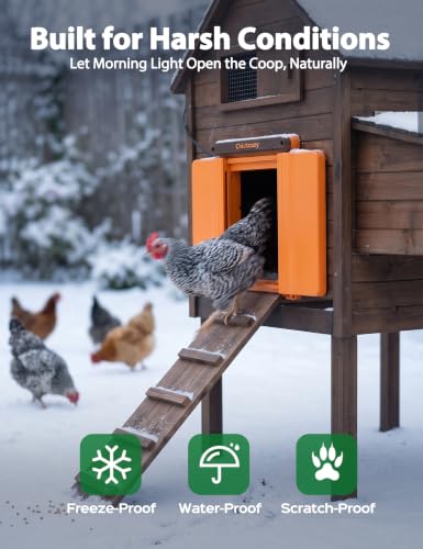 Solar Chicken Coop Door, Dual-Motor Lock, Triple Mode, USB Rechargeable | Independent Dual-Drive System, Precision Safety Logic, Reinforced ASA Structure, Stable Outdoor Performance In All Conditions