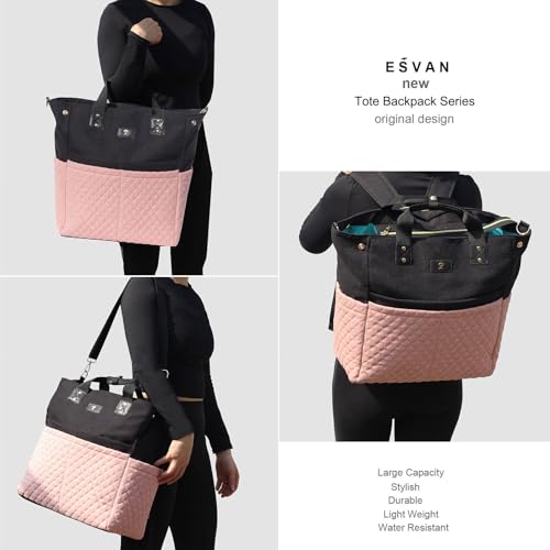 Diaper Tote Bag Totepack Backpack Crossbody Bag 3 in 1 for Women Laptop Backpack Multifunctional with Insulated Pockets - color: Linen Pink