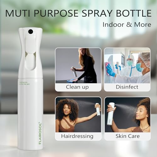 FLAIROSOL Original Plant Mister Continuous Spray Bottle, 300ml, White/Green | Continuous water mist for plants, flowers & cleaning, versatile fine mist sprayer