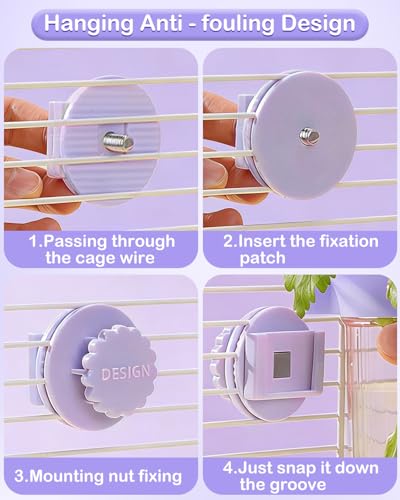 2Pcs Bird Cage Vegetable Feeder, Hanging Veggie Holder with Hydration Feature to Maintain Freshness, Easy-Clean Clip Feeder for Parakeet, Parrot, Lovebird, Budgie(Purple) - color: Purple