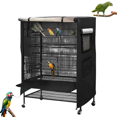 Universal Birdcage Cover Blackout & Breathable for Pets' Good Night, Bird Parrot Cage Cover Durable Washable for Parakeets Lovebirds Budgies Macaw Conure Square Cages, Large (26" L x 19" W x 40" H) - size: Large (26" L x 19" W x 40" H)