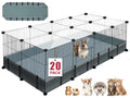 VISCOO 20 Panels Small Animal Playpen, 48" x 24" x 16" Rabbit Cage with Waterproof - color: Black, style: 20 Panels - 48"L x 24"W x 16"H