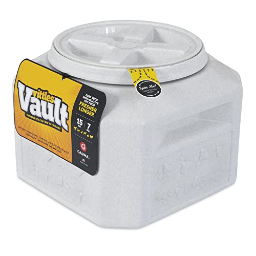 Gamma2 Vittles Vault Dog Food Storage Container with Airtight Lid, holds up to 10-15 Pounds of Dry Pet Food, Cat Kibble and Bird Feed, BPA Free, Made in USA, Without Scoop