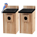 CARTMAN 0.5 Inch Thick Blue Bird Box House, Wood Bird Houses for Outside, Hummingbird House for Outside Clearance Garden Country Cottages, 2PK - style: Mailbox 2pk