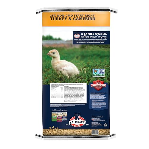 Kalmbach Feeds Start Right Non-GMO Turkey & Gamebird Crumble Feed, 50 lb Bag