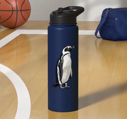 Penguin Stainless Steel Insulated Water Bottle - color: Navy Blue