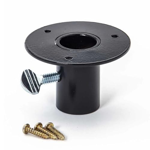 Birds Choice Mounting Flange for 1in Bird Feeder Pole | 3in Steel Disc | 1.0625in Center Opening, includes Thumbscrew and Screws for Secure Post or Deck Mounting