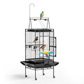 VINGLI 83 Inch Bird Cage with Play Top, Large Wrought Iron Bird Cage with Wheels, Rolling Parakeet Cage with Removable Tray for Cockatiels Lovebird Finches Canaries