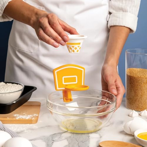 OTOTO Dunk N' Egg Yolk Separator Funny, Unique Kitchen Gadgets, Kitchen Accessories, Unique Cooking Gifts, Basketball Stuff - color: White and Orange