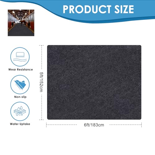 Horse/Stable Mats - Duty Stall Mats - for Floor Surface/Absorbent mat Lightweight Washable Floor Mat，Back Non-Slip，Keeps Stable Floors Clean and Dry Over time (48''x 72'') - size: 4' x 6' (Rectangular)