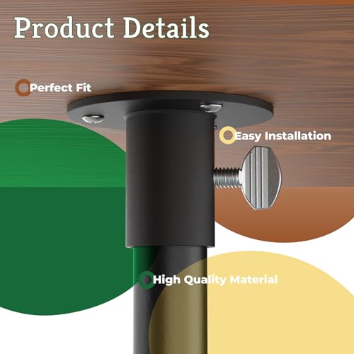 1" Bird Feeder Pole Mount Flange 1202 with Hardware Kit, Steel | Tray Feeders Round Pole Mounting Adapter Flange Bracket, Bird Box Bird House Feeder or Platform on Pipes Poles