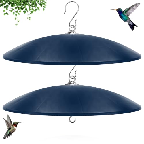 19.25-Inch Extra Large Squirrel Baffle,Hummingbird Feeder Shade Dome Cover, Bird Feeder Rain Guard, Hanging Squirrel Proof for Shepherd's Hook Outdoors (Blue) 2 Pack - color: Blue, size: 19''/2P