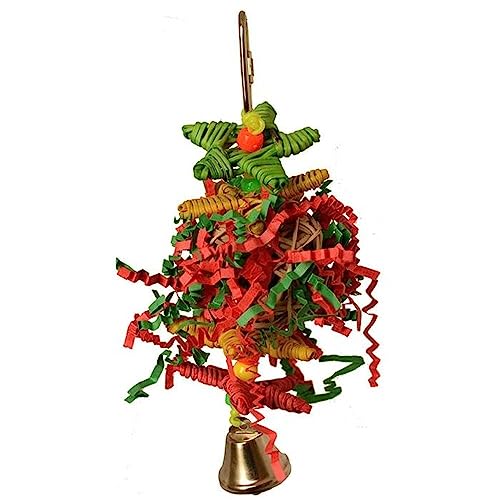 Super Bird Creations SB971 Xmas Crinkle Little Star Bird Toy, Small Bird Size, 6" x 2"
