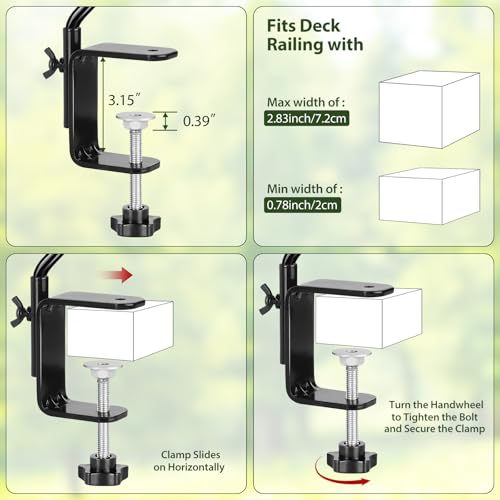 Deck Hook, 16 Inch Bird Feeder Hanger for Hummingbird Feeders, Black | Heavy Duty, Metal Hanger for Planters, Lanterns, Wind Chimes, Holiday Decorations, 360° Rotatable Arm, Gifts for Women Men - size: 16inch