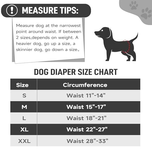 Leekalos Male Dog Diapers, Dog Belly Bands for Male Dogs | Wraps Washable Doggie Diapers High Absorbing Dog Belly Bands - color: Black, size: Large (18"-21")