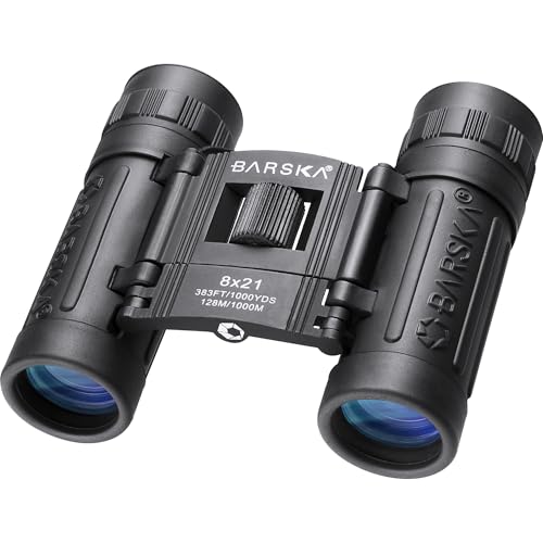 Barska Lucid View Compact Binoculars – Fully Coated Roof Prism, Center Focus, Lightweight Outdoor Binoculars for Bird Watching, Hiking, and Travel - size: 8x21