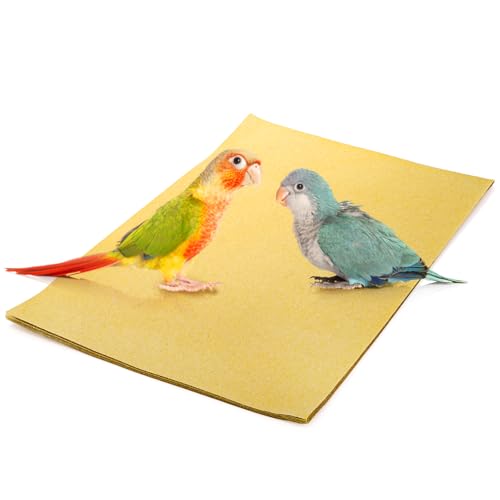Okllen 50 Pieces Gravel Liner Paper for Bird Cage, 11 x 17 inch Birdcage Liner Pet Bedding Accessories, Parrot Cage Sandpapers
