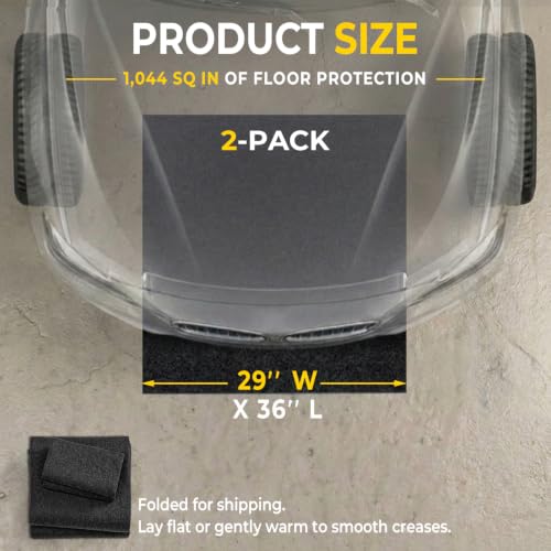 2-Pack Golener Oil Spill Mat - Garage Floor Mat, Absorbent Oil Pad, Premium Maintenance Mat, Waterproof, Contain Liquid, Protect Garage Surface from Spill & Stain, Reusable, Washable, Durable, 29”x36” - size: 2-Pack 2'5" x 3' (Rectangular)