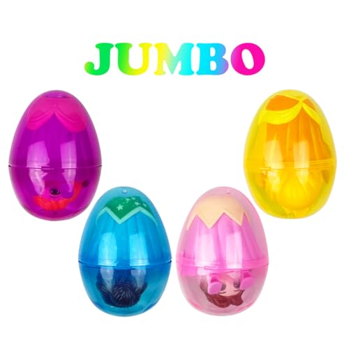 Pinkiwine 4 Pack Jumbo Princess Deformation Eggs Prefilled Easter Eggs with Toys Inside for Kids Girls Boys Easter Gifts Easter Basket Stuffers - style: Style B