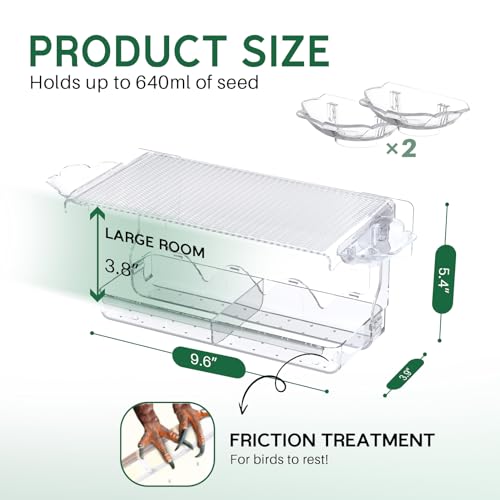 SUNALLY Window Bird Feeder Outdoors, Clear Bird Feeders for Bird Watching | Transparent Feeders with Self-Adhesive Hooks, Outside Hummingbird, Bird Watching for Garden, Yard, Elderly Kids, Cats Viewing - style: Style 3