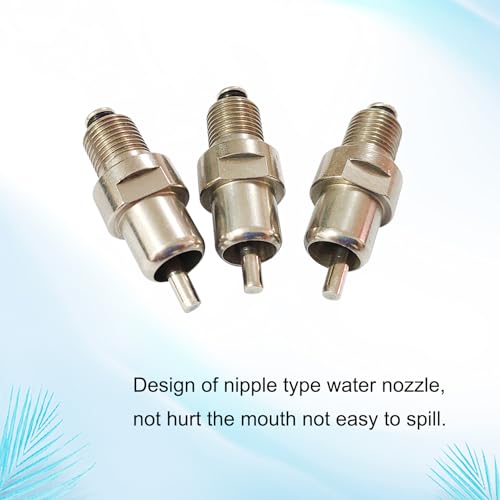 8Pcs Automatic Rabbit Nipple Waterer Chicken Water Nipples Metal Chick Waterer Quail Watering System Animal Supplies Pet Supplies (Stainless Steel, 8pcs)