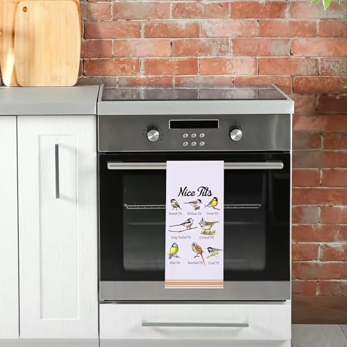 LXOMILL Funny Bird Kitchen Towels Bird Watching Gift for Bird Lovers - color: Nice Tits