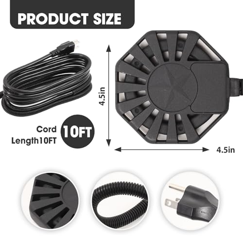 500Watt Outdoor Aluminum Cast Pond De-icer, Thermostatic Control Bird Bath Heater,Chicken Water Heater,Stock Tank Heater for Livestock Poultry Cows,Horses,Birds,Wildlife Drinking for Winter