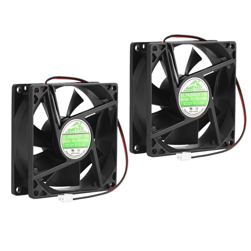 12V DC 8025 Fan Dual Ball Bearing Brushless Cooling Fan 2pin AV-F8025MB | 80mm x 80mm x 25mm Cooling Fan 3.15inch for PC PSU, incubator, RV fridge