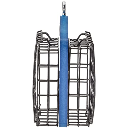 Birds Choice Suet Cage Feeder, Holds 2 Suet Cakes | Hanging Bird Suet Feeder for Woodpeckers, Jays, Nuthatches | Vinyl Coated Grids | Sturdy for Garden, Backyard, Outdoor | Deep Blue, 5"L x 4"W x 8"H | Vinyl Coated Grids, Serves Woodpeckers, Jays and Nuth