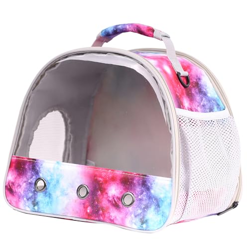 Guinea Pig Carrier Cage for 2, Bearded Dragon Travel Carrier for Small Animal Hamster Birds, Portable with Clear Window Transparent View Vet Bag (Carrier - Pink) - color: Carrier - Pink