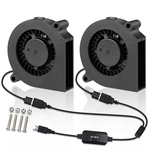 Wathai 60mm Computer Case USB Blower Fan 5V Variable Speed Controller 6015 | 2 ni 1 Small Blower Fan for Receiver DVR PlayStation Xbox Computer Cabinet Cooling 2 Pack - size: 60mm