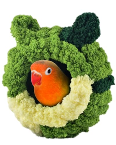 KATUMO Bird Nest, Small Sun Conure Breeding House Parrotlet Snuggle Hut Lovebird Bed for Conure, Lovebird, Zebra Finch, Loriculus, Hamster and Other Small Birds (Less Than 5 inches Long) - size: S (Green)