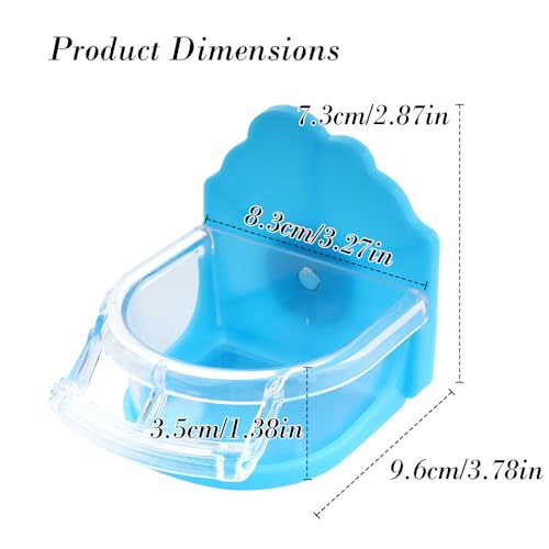 2 Pack Bird Detachable Bowl Plastic Food Cup Convenient Hanging Feeder for Small Bird Cockatiel Lovebird Canary Finch Parakeet Budgie (Green and Blue)