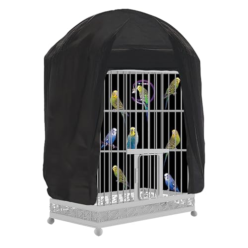 Penn-Plax Bird-Life Universal Fit Birdcage Cover – Machine Washable & Breathable Fabric – Black Color – Large Size - size: 27.8"L x 22.0"W x 46.0"H