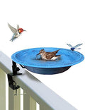 Bird Bath Outdoor Metal Birdbath Deck Mounted, Bird Baths with Adjustable Sturdy Metal Clamp for Deck Railing Balcony Yard Garden Decoration | 2-in-1 Birdbath & Feeder, Adjustable Sturdy Clamp, No-Tool Setup, Weather Rust Resistant, Balcony Deck, Gift for