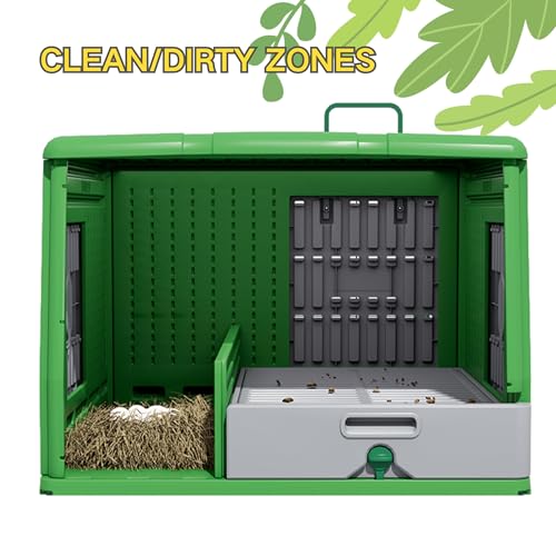 Durable Tall Plastic Large Chicken Coop with Run Outdoor - Easy Assembly Ajustable Portable Chicken House with Insulated Besting Boxes, Waterproof Cover, Clean Drawer, Mobile Wheels (Extend) - size: Extend