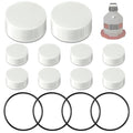Poultry Fountain Renewal Waterer Part, 10 Replacement Cap,4 O Ring,White | Compatible with Miller PPF3/PPF5/PPF7, Compatible with Farm-Tuff 3/5/7 Gallon Poultry Founts - color: White
