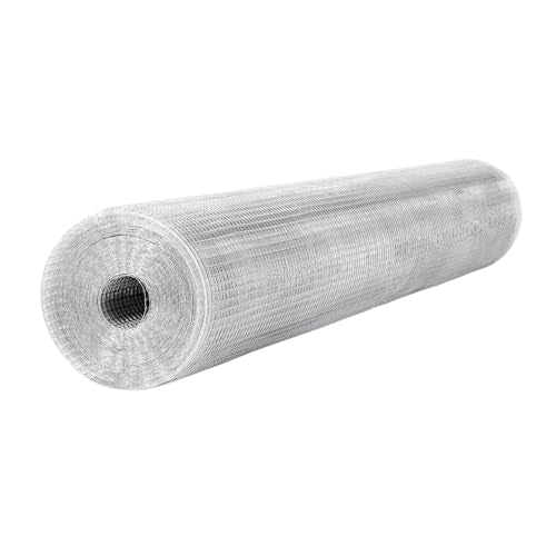 VEVOR Hardware Cloth, 1/2 inch 72 inch x 100 ft 19 Gauge Chicken Wire Fence, Hot-Dip Galvanized After Welding Metal Wire Mesh Roll, Garden Plant Welded Fencing Roll Supports Poultry Netting Cage Fence - size: 1/2 inch 72 inch x 100 ft